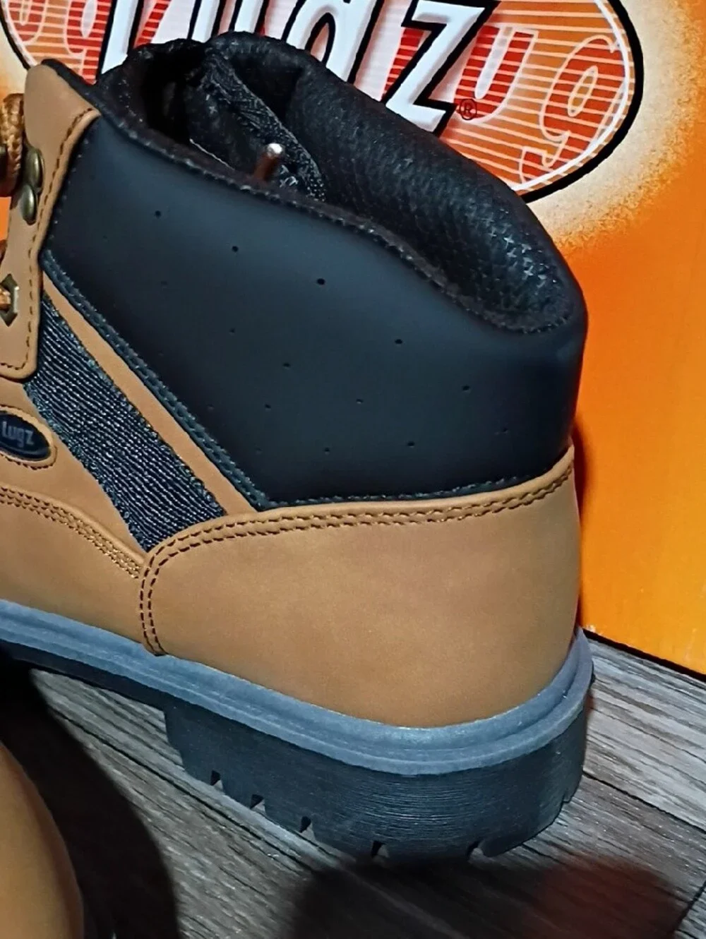 Lugz Men's Tan and Black Lace-Up Work Boots